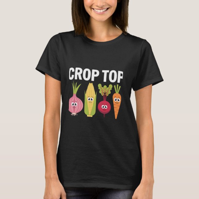 Crop Top Funny Farming Root Vegetable Gardening Fa (Front)