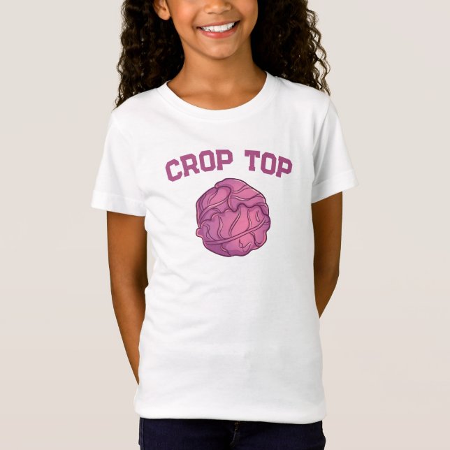 Crop Top, Red Cabbage Vegetables, Funny Kids' T-Shirt (Front)