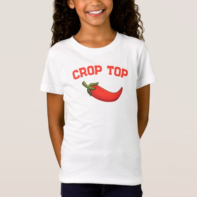Crop Top, Red Hot Pepper, Vegetables, Funny Kids' T-Shirt (Front)