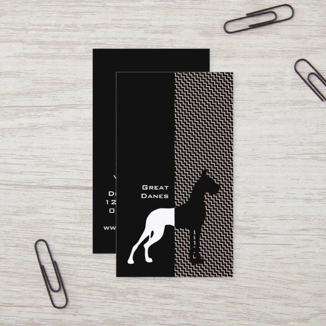 Cropped Great Dane Business Cards (Front/Back In Situ)