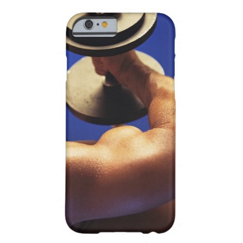 Cropped shot of man lifting weights barely there iPhone 6 case