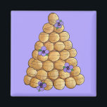Croquembouche Choux Bun Cream Puffs Wedding Cake Magnet<br><div class="desc">Design features an original marker illustration of a croquembouche, a traditional French wedding cake made with choux pastry buns (cream puffs), garnished with purple pansy flowers. Ideal for a wedding, bridal shower, or engagement party, or for the bride to be or bridal party. Don't see what you're looking for? Need...</div>
