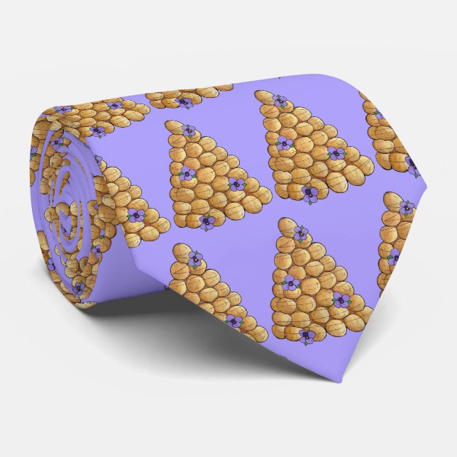 Croquembouche Choux Bun Cream Puffs Wedding Cake Neck Tie (Rolled)