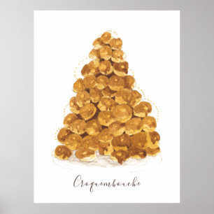 Croquembouche watercolor poster