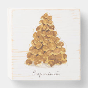 Croquembouche watercolor wooden box sign