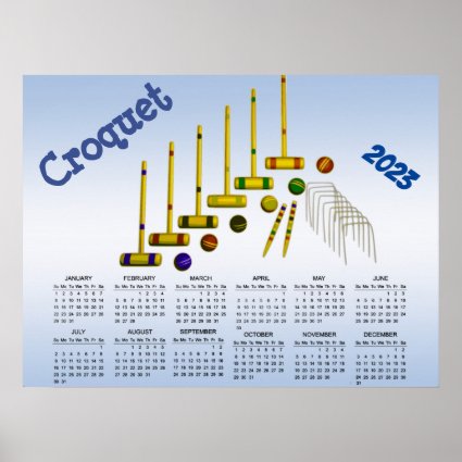 Croquet 2023 Sports Calendar Poster
