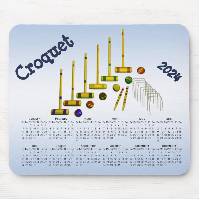 Croquet 2024 Calendar Mousepad