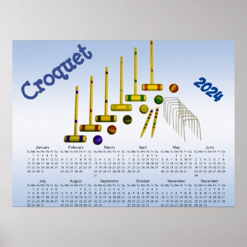 Croquet 2024 Sports Calendar Poster