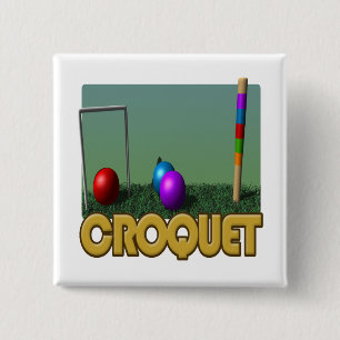 Croquet 5 pinback button