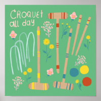 CROQUET ALL DAY Lawn Games Fun Cute Custom