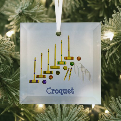 Croquet Beveled Glass Ornament