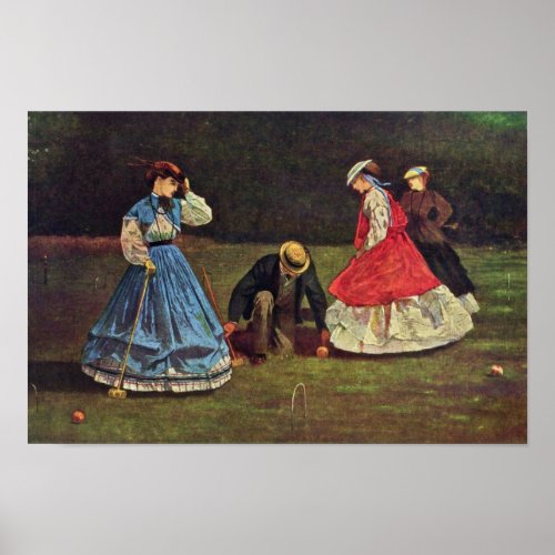 Croquet By Homer Winslow Best Quality Poster