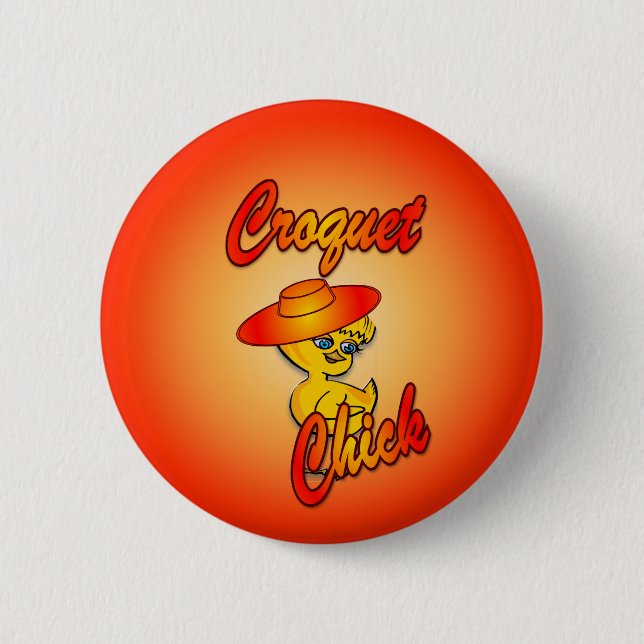 Croquet Chick #5 Button (Front)