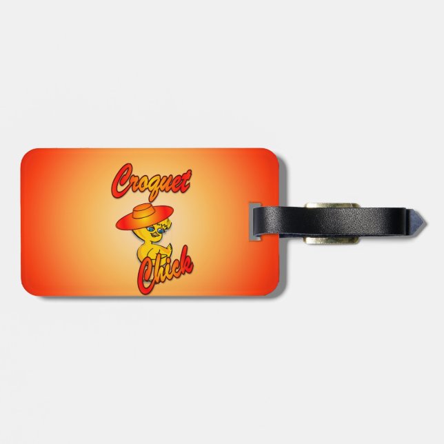 Croquet Chick #5 Luggage Tag (Back Horizontal)