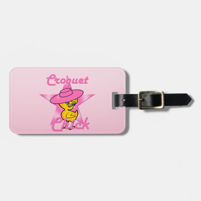 Croquet Chick #8 Luggage Tag (Front Horizontal)