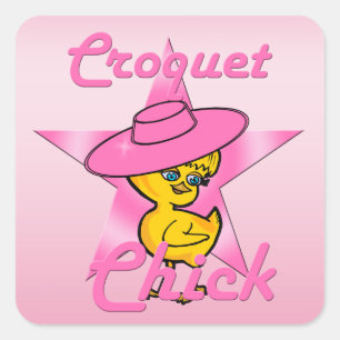 Croquet Chick #8 Square Sticker