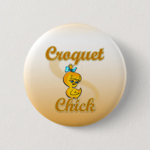 Croquet Chick Pinback Button