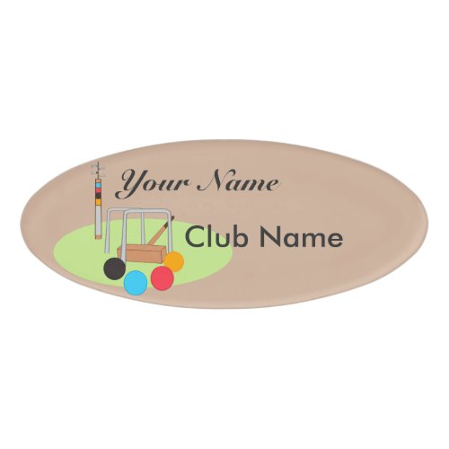 Croquet Club Player Team Name Tag