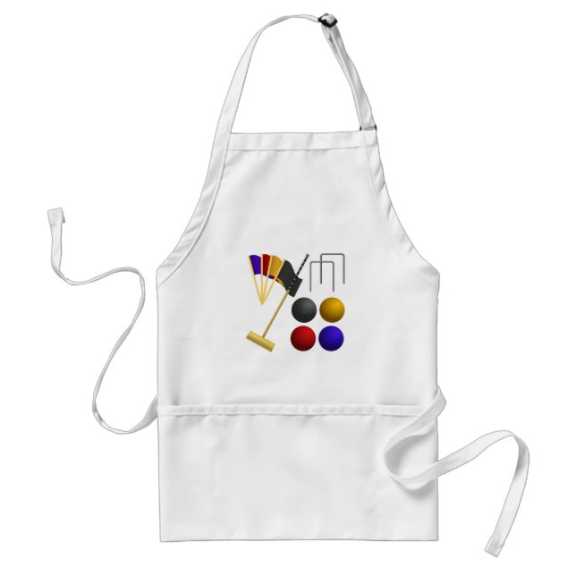 Croquet Equipment Set Mallet Balls Hoops Adult Apron (Front)