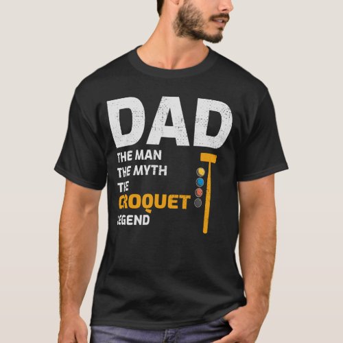 Croquet Father Indoor Outdoor Players Dad Papa T_Shirt