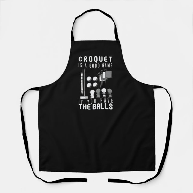 Croquet Game Balls Croquet Player Mallet & Wicket Apron (Front)