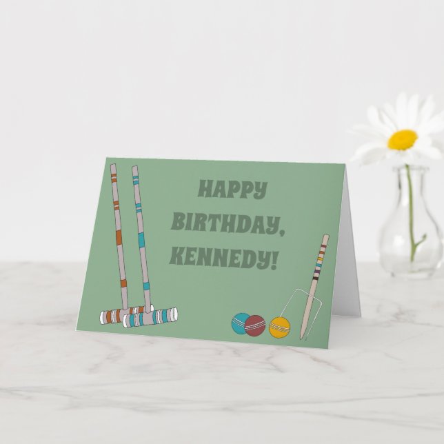 Croquet Game Custom Birthday Card (Small Plant)