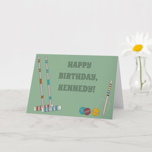 Croquet Game Custom Birthday Card