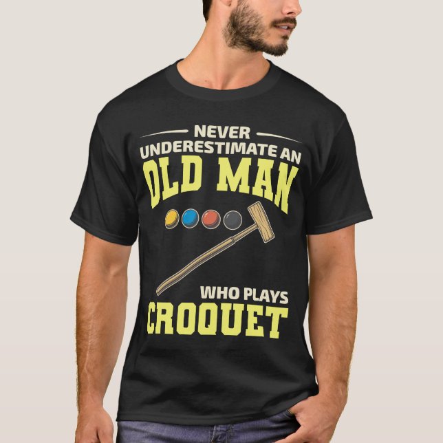 Croquet Indoor Outdoor Players Dad Grandpa T-Shirt (Front)