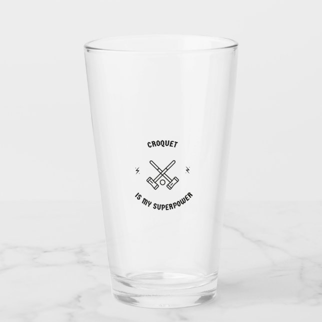Croquet is my superpower glass (Front)