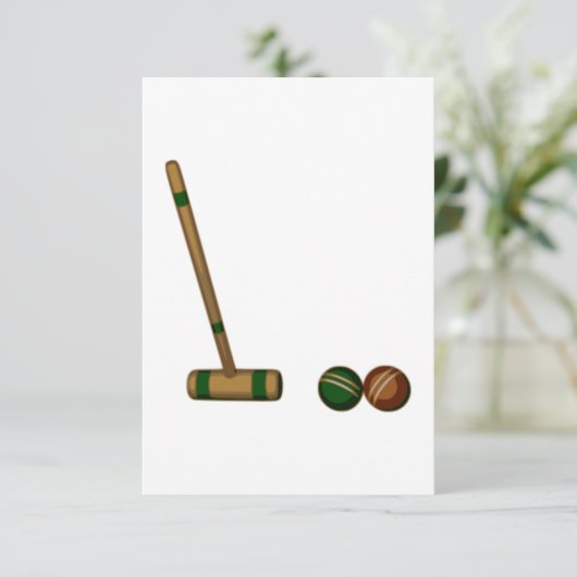 Croquet Mallet and Balls (Standing Front)