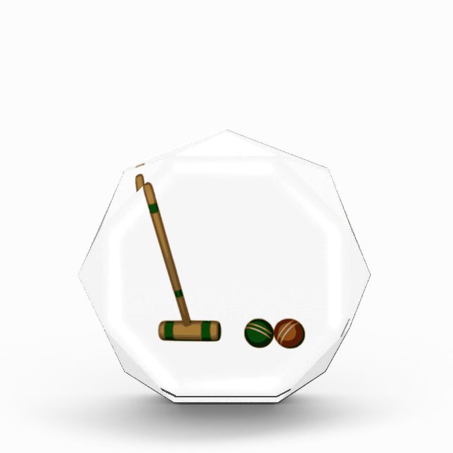 Croquet Mallet and Balls Acrylic Award (Front)