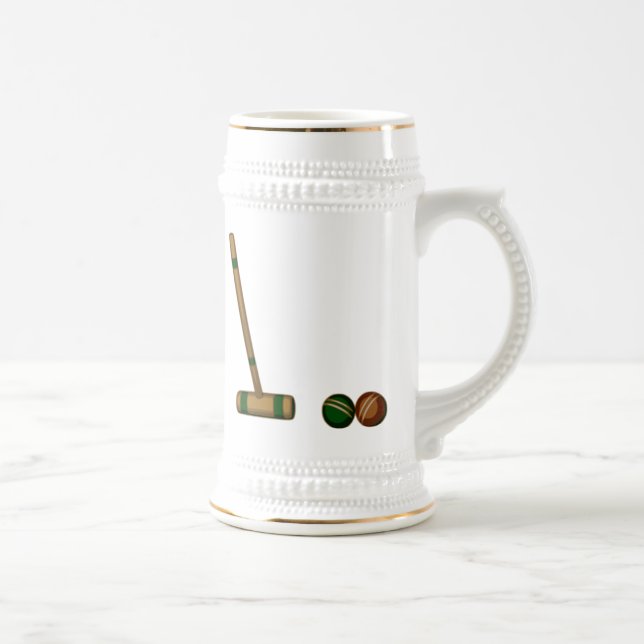 Croquet Mallet and Balls Beer Stein (Right)