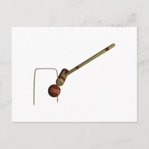 Croquet Mallet and Balls Postcard