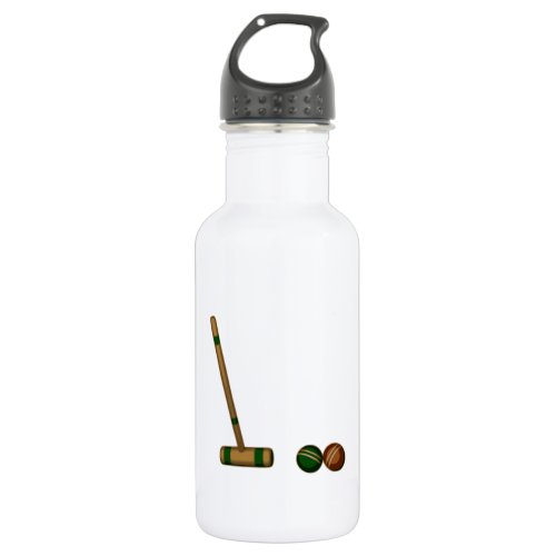 Croquet Mallet and Balls Water Bottle