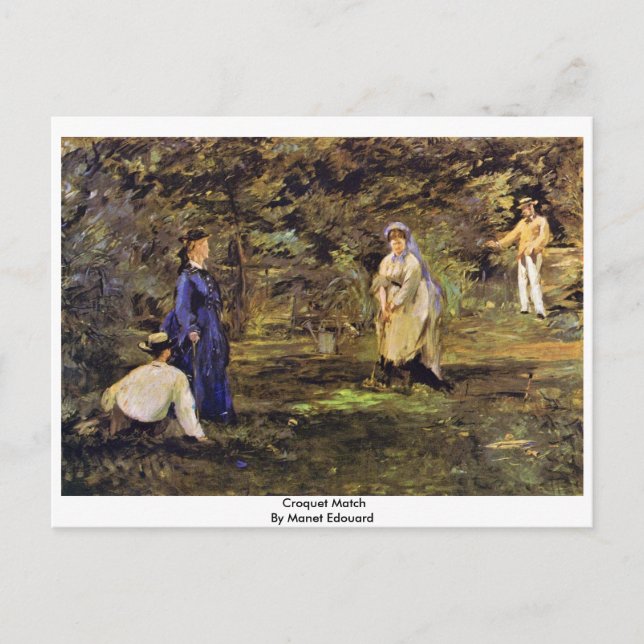 Croquet Match By Manet Edouard Postcard (Front)