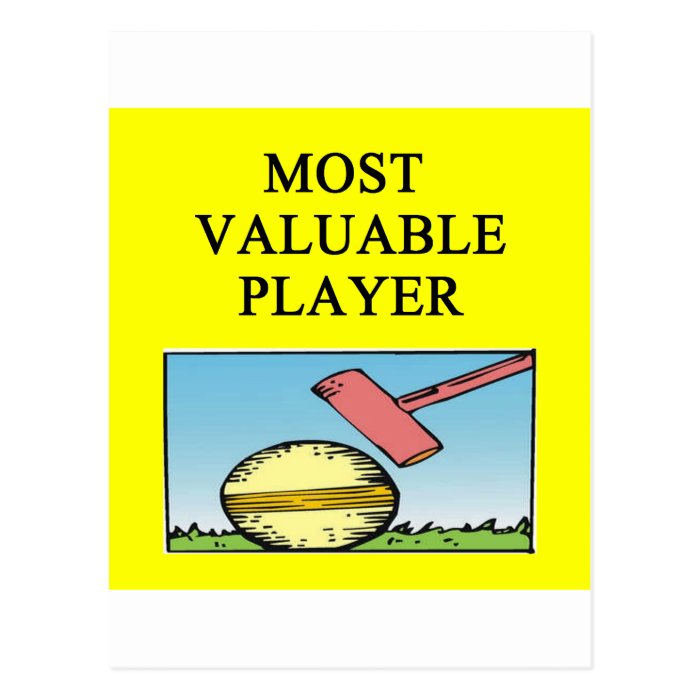 CROQUET most valuable player Post Cards