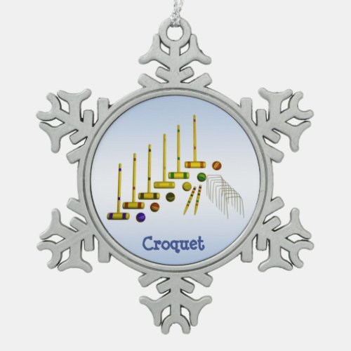 Croquet Pewter Snowflake Ornament