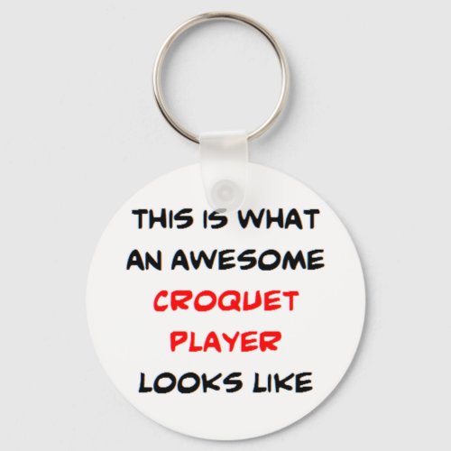 croquet player awesome keychain