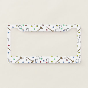 Croquet Player Hand-Illustrated Sporty Boho License Plate Frame