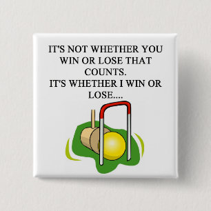 CROQUET player Pinback Button