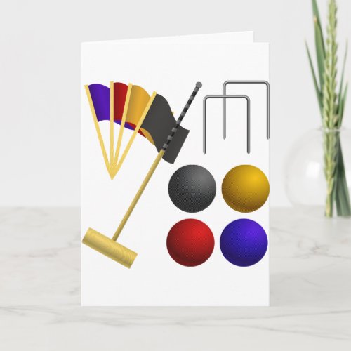 Croquet Set Greeting Cards