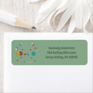 Croquet Set Jade Green Return Address Label