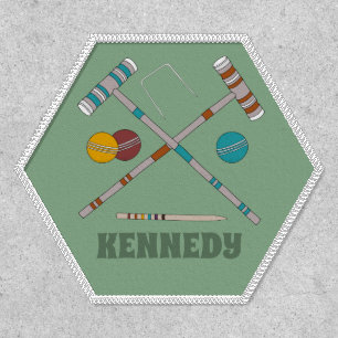 Croquet Set Lawn Games Jade Green Personalized Patch
