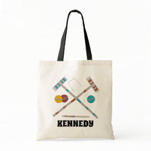 Croquet Set, Lawn Games Personalized Tote Bag