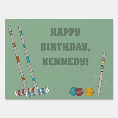 Croquet Set Yard Game Custom Outdoor Party Sign