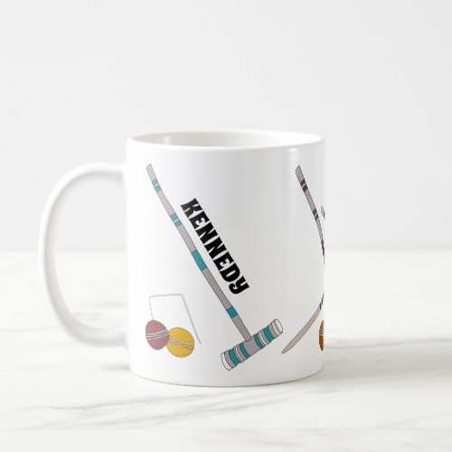 Croquet Set Yard Game Personalized Coffee Mug