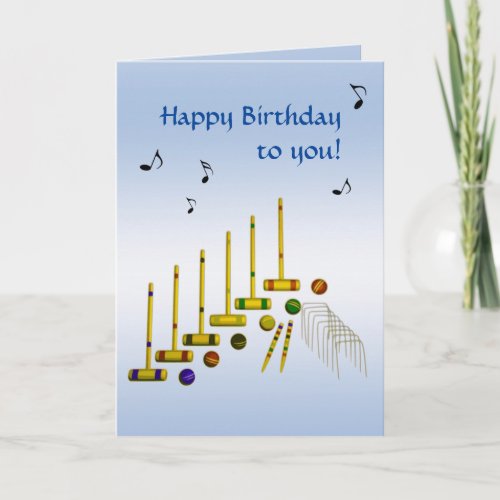 Croquet Sports Blue Birthday Card