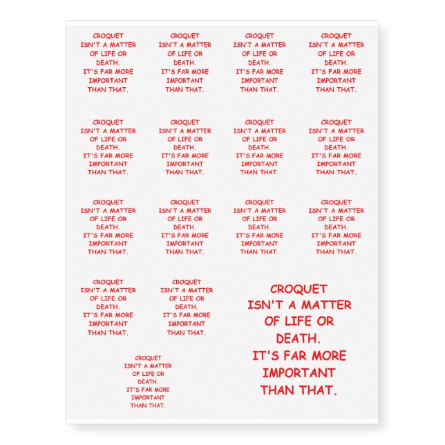 croquet temporary tattoos (Front)