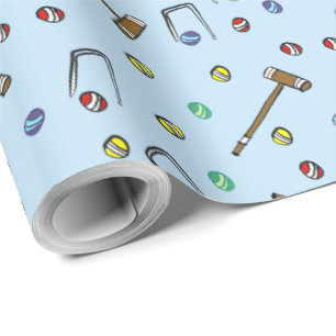 Croquet Tournament Hand-Illustrated Garden Party Wrapping Paper