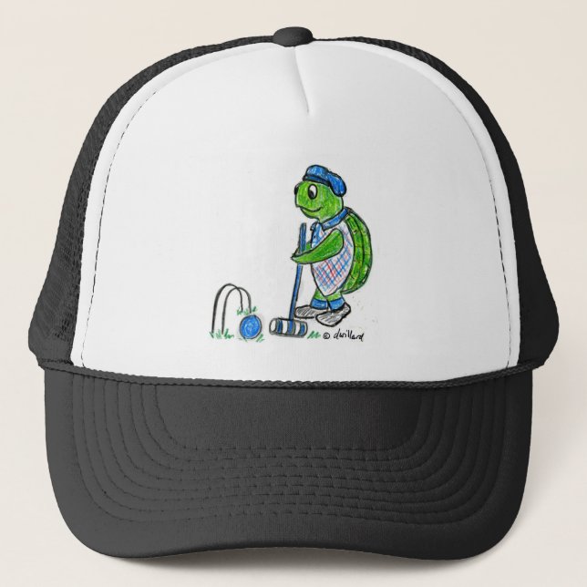 Croquet Turtle Trucker Hat (Front)